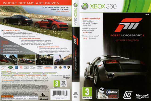 Forza Motorsport 3 Ultimate Collection (Silver Classics) - Microsoft Xbox 360 (Turn 10 - 8) video game collectible [Barcode 885370309409] - Main Image 2