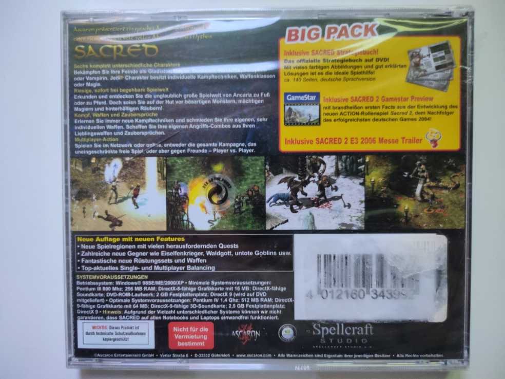 Sacred Big Pack  - PC video game collectible [Barcode 4012160343992] - Main Image 2