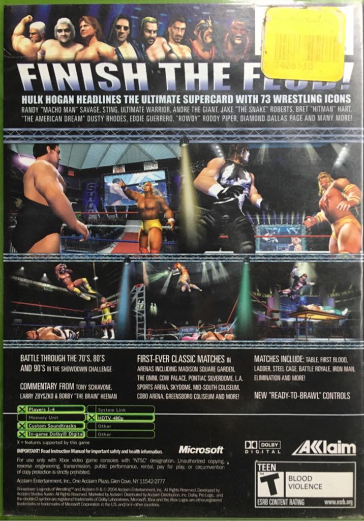 Showdown: Legends Of Wrestling - Microsoft Xbox (Aklaim Entertainment - 1-4) video game collectible [Barcode 3455194030932] - Main Image 2