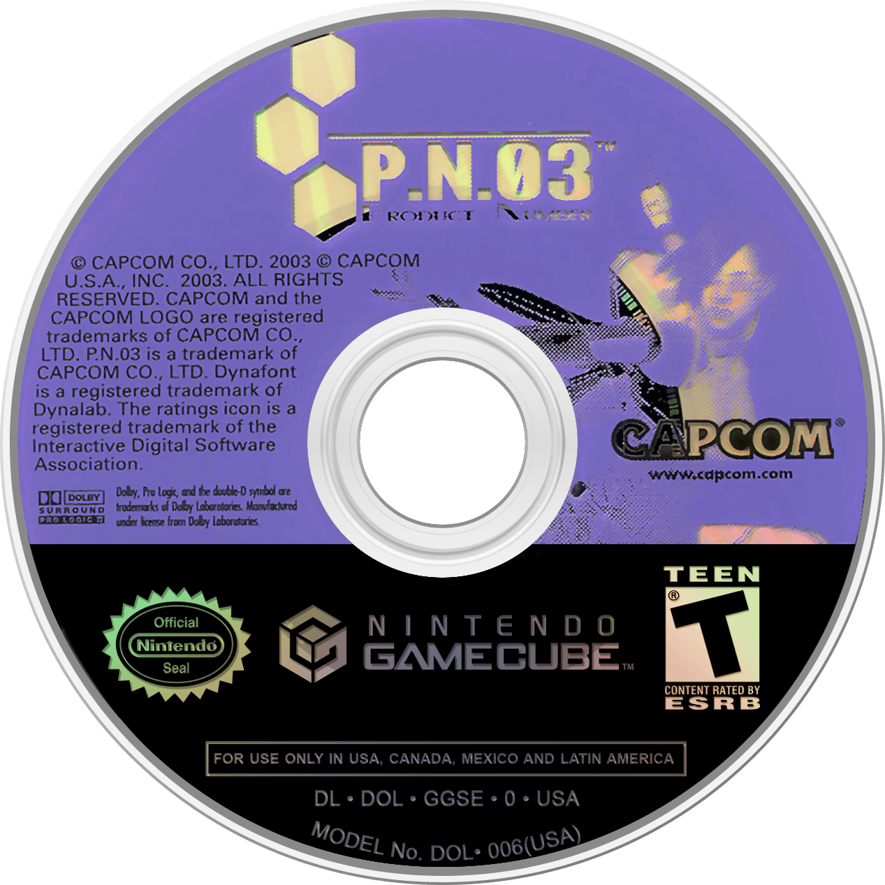 P.N.03 - Nintendo GameCube (Capcom - 1) video game collectible [Barcode 013388200078] - Main Image 3
