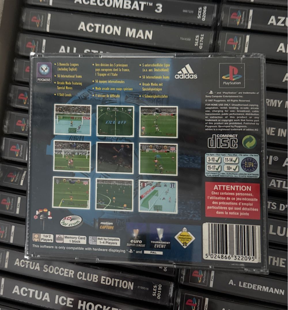 Adidas, Power, soccer international 97 - Sony PlayStation video game collectible [Barcode 5024866322095] - Main Image 3