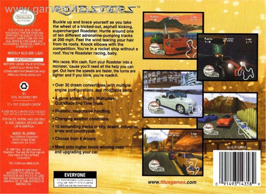 Roadsters - Sony PlayStation 2 (PS2) video game collectible - Main Image 2