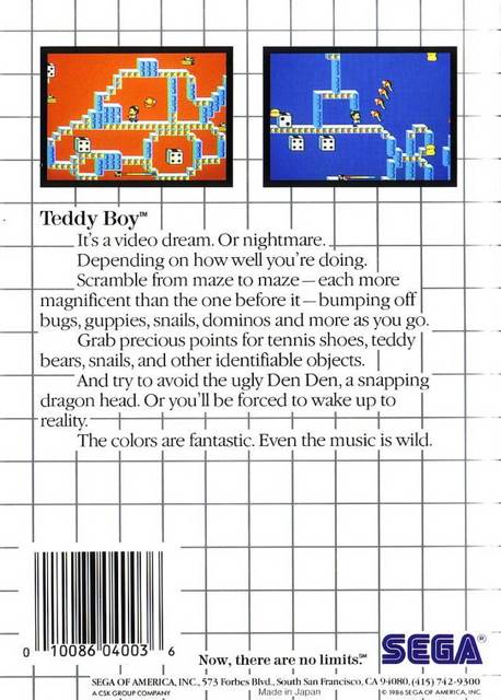Teddy Boy (Card Only) - Sega Master System (”Sega” - 1) video game collectible [Barcode 010086040036] - Main Image 2