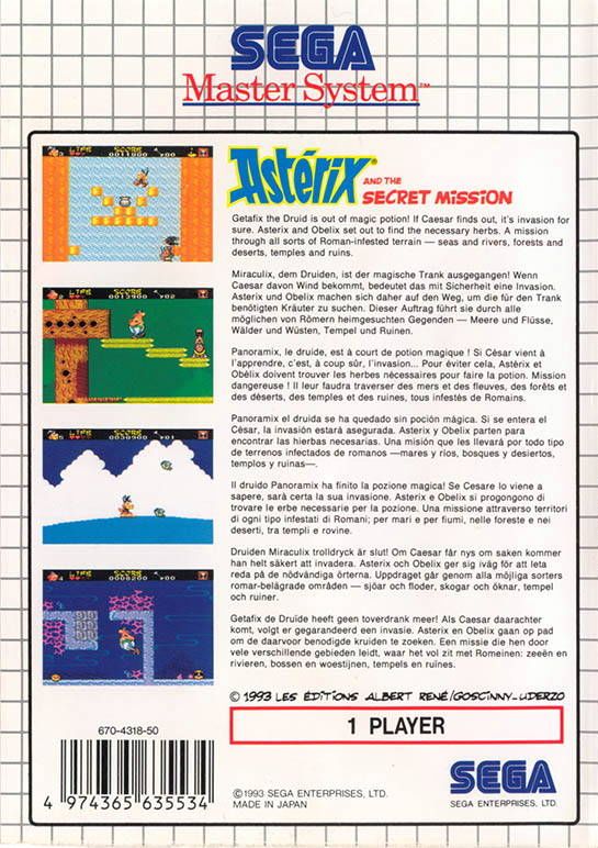 Asterix And The Secret Mission - Sega Master System (Sega - 2) video game collectible - Main Image 2