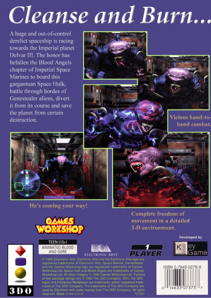Space Hulk: Vengeance of the Blood Angels - Sony PlayStation (Electronic Arts - 1) video game collectible [Barcode 014633076929] - Main Image 2
