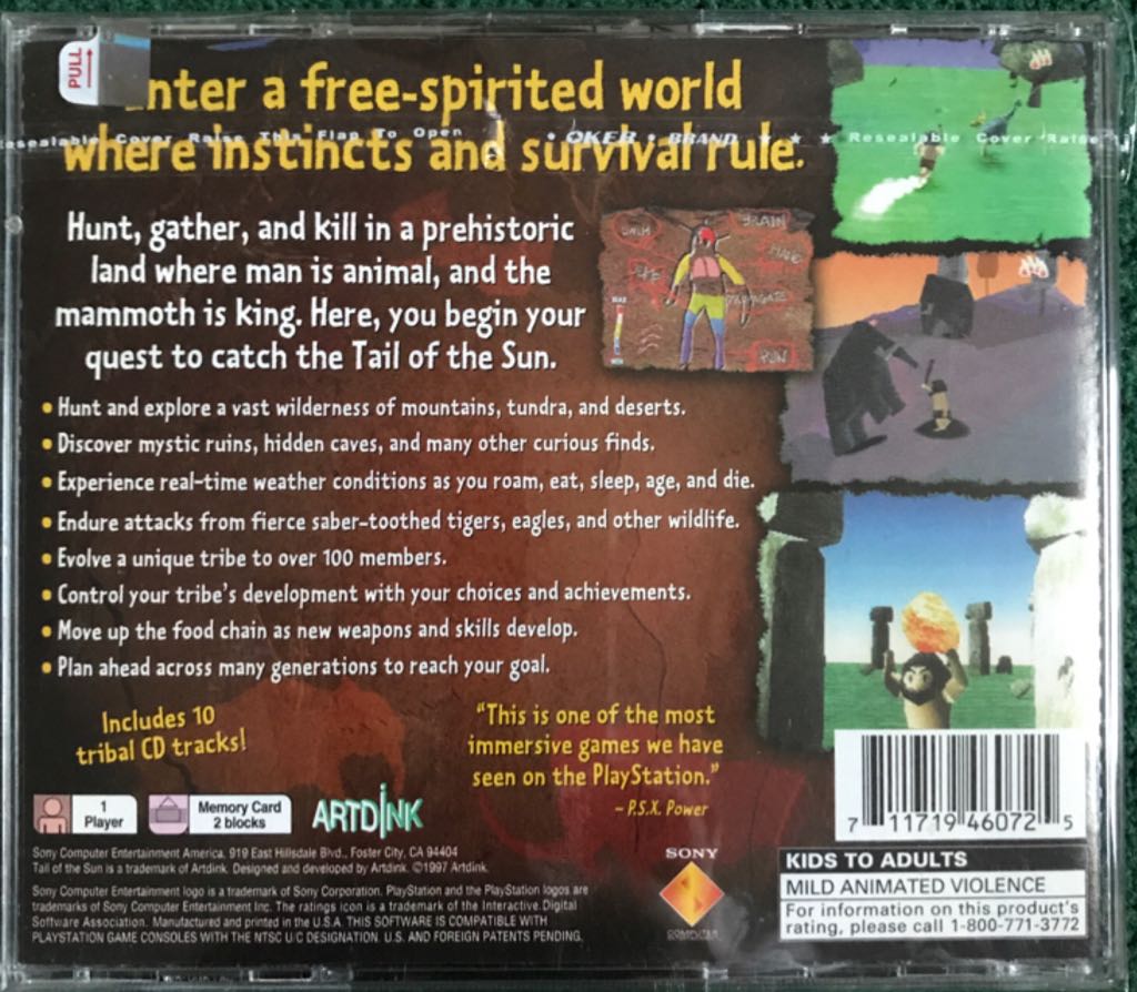 Tail Of The Sun - Sony PlayStation (Sony Comptuter Entertainment - 1) video game collectible [Barcode 711719460725] - Main Image 2