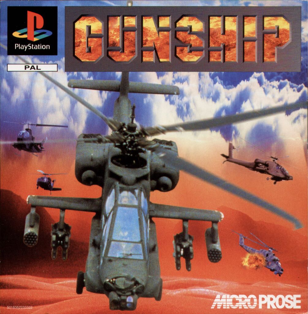 Gunship - Sony PlayStation (Microprose Ltd - 1) video game collectible [Barcode 5015352233322] - Main Image 1