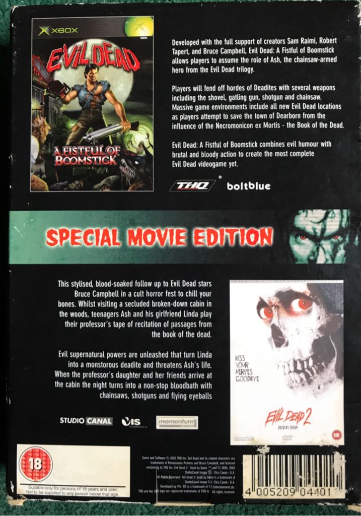 Evil Dead: Special Movie Edition - Microsoft Xbox (THQ - 1) video game collectible [Barcode 18302486] - Main Image 2