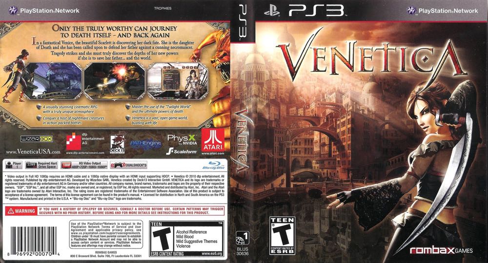 Venetica - Sony PlayStation 3 (PS3) (Dtp Entertainment, Atari - 1) video game collectible [Barcode 896992000704] - Main Image 4