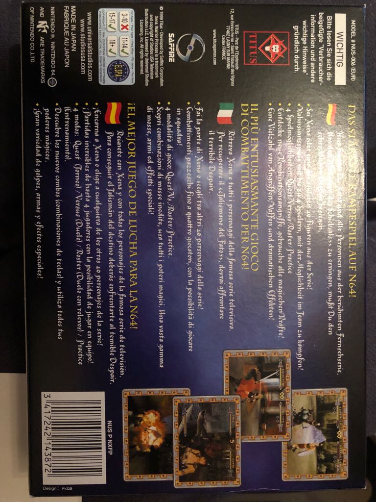 Xena Warrior Princess - Nintendo 64 (N64) (Titus - 4) video game collectible [Barcode 3417242143872] - Main Image 2