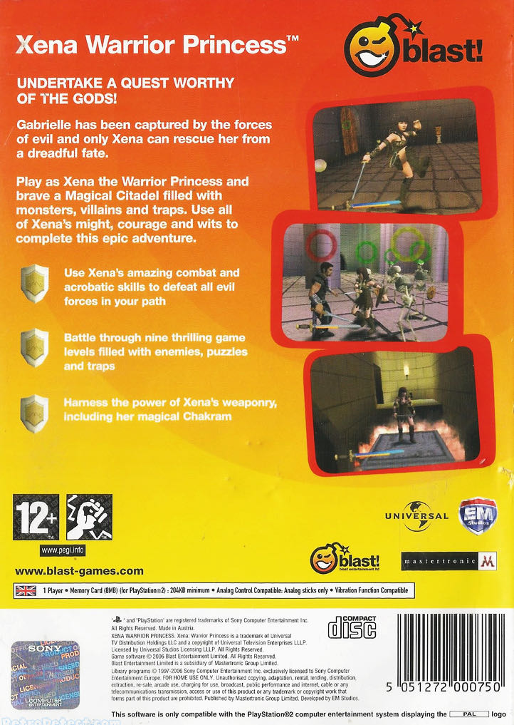 Xena: Warrior Princess - Sony PlayStation 2 (PS2) (Blast! Entertainment - 1) video game collectible [Barcode 5051272000118] - Main Image 2