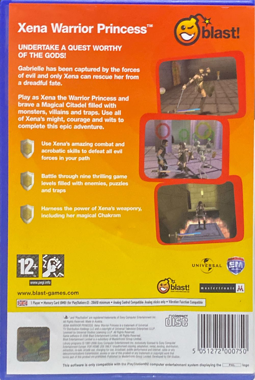 Xena Warrior Princess - Sony PlayStation 2 (PS2) (Blast - 1) video game collectible [Barcode 5051272000750] - Main Image 2