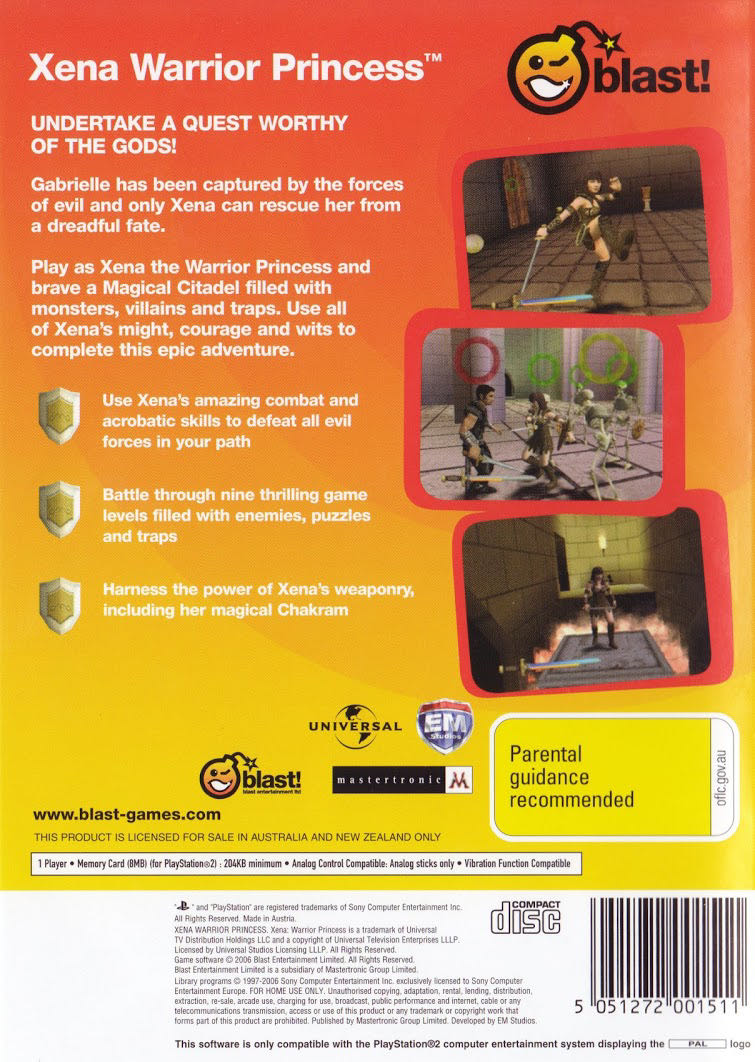 Xena Warrior Princess - Sony PlayStation 2 (PS2) (1) video game collectible [Barcode 5051272001511] - Main Image 2