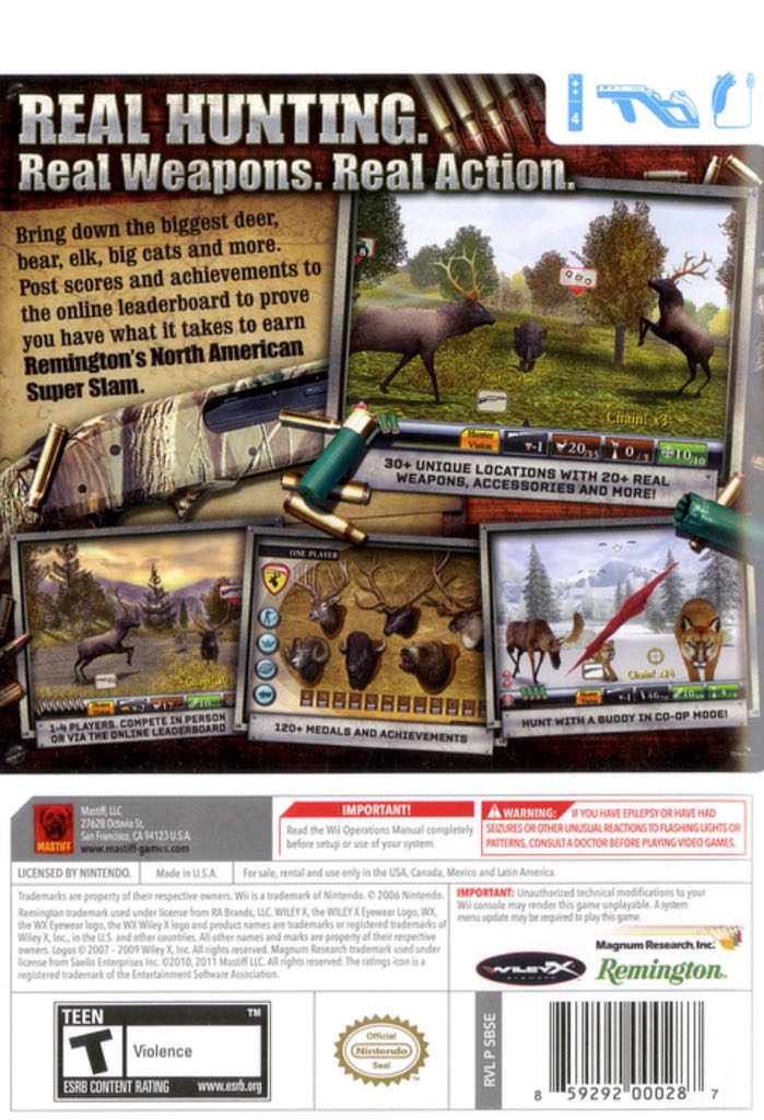 Remington Super Slam Hunting North America - Nintendo Wii video game collectible - Main Image 2