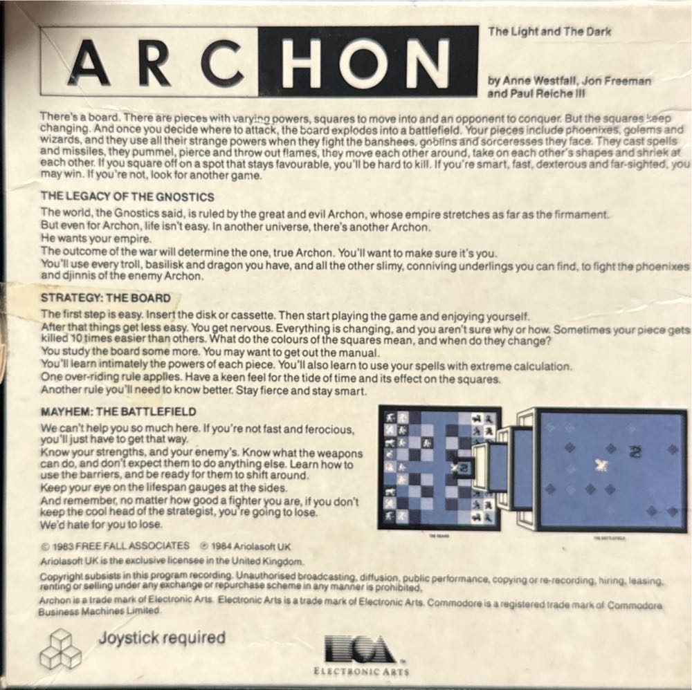 Archon - Commodore 64 (Electronic Arts - 1-2) video game collectible - Main Image 2