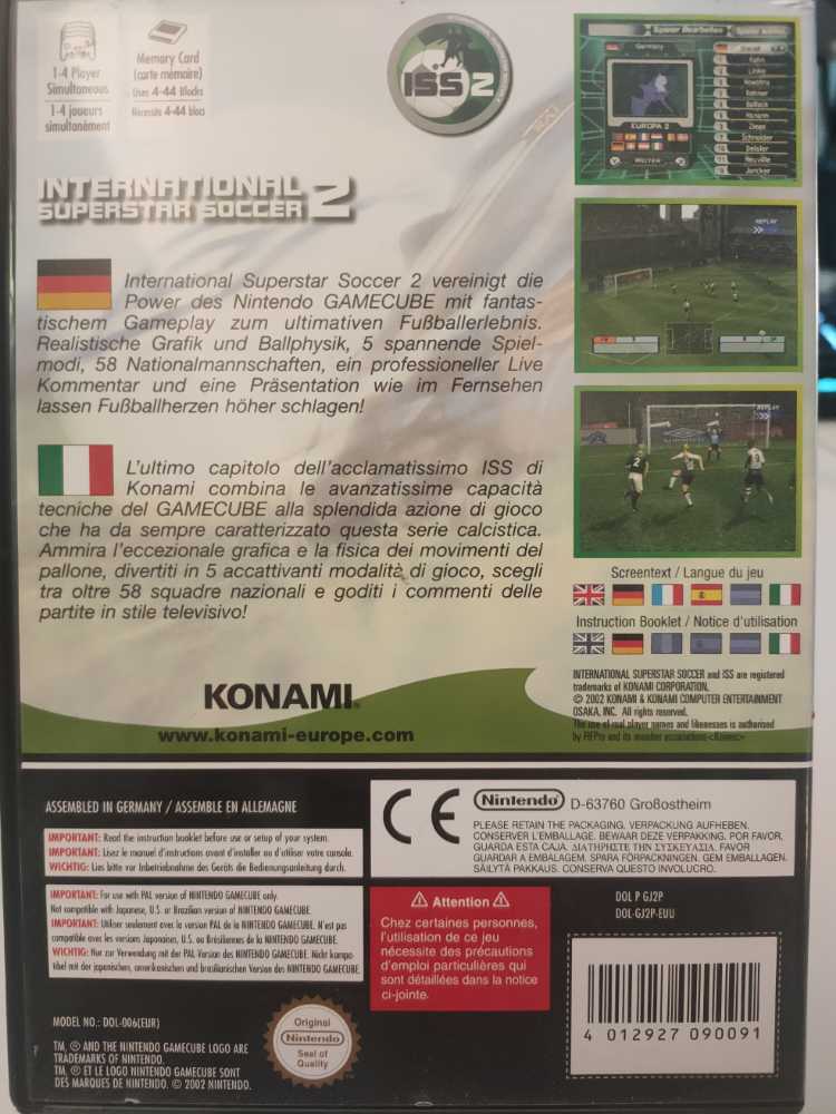 International Superstar Soccer 2 - Nintendo GameCube (Konami - 1-4) video game collectible [Barcode 4012927090091] - Main Image 2