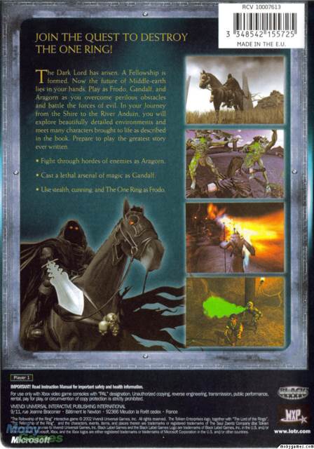 The Lord Of The Rings: The Fellowship Of The Ring - Microsoft Xbox (Sierra - 1) video game collectible [Barcode 3348542155725] - Main Image 2