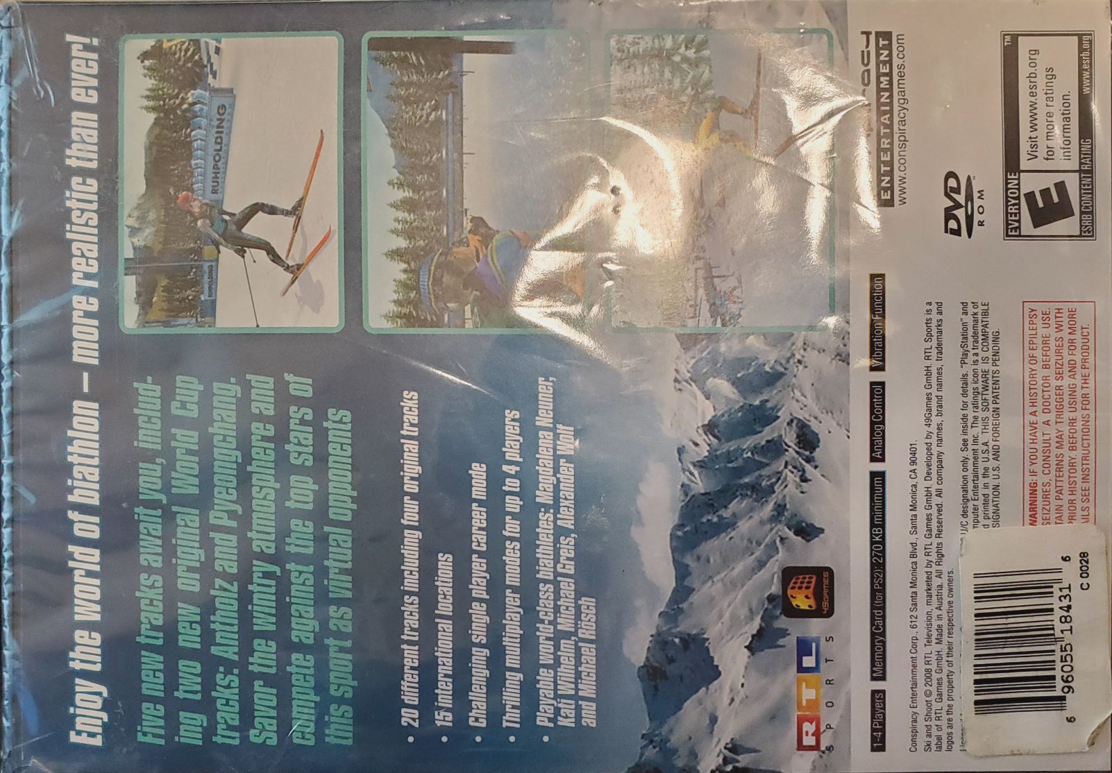 (*2009) Ski and Shoot - Sony PlayStation 2 (PS2) (Conspiracy Entertainment - 1-4) video game collectible [Barcode 696055184316] - Main Image 2