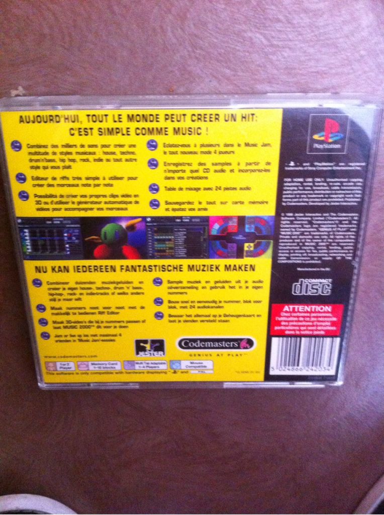 Music 2000 - Sony PlayStation (Code Masters - 2) video game collectible [Barcode 5024866242034] - Main Image 2