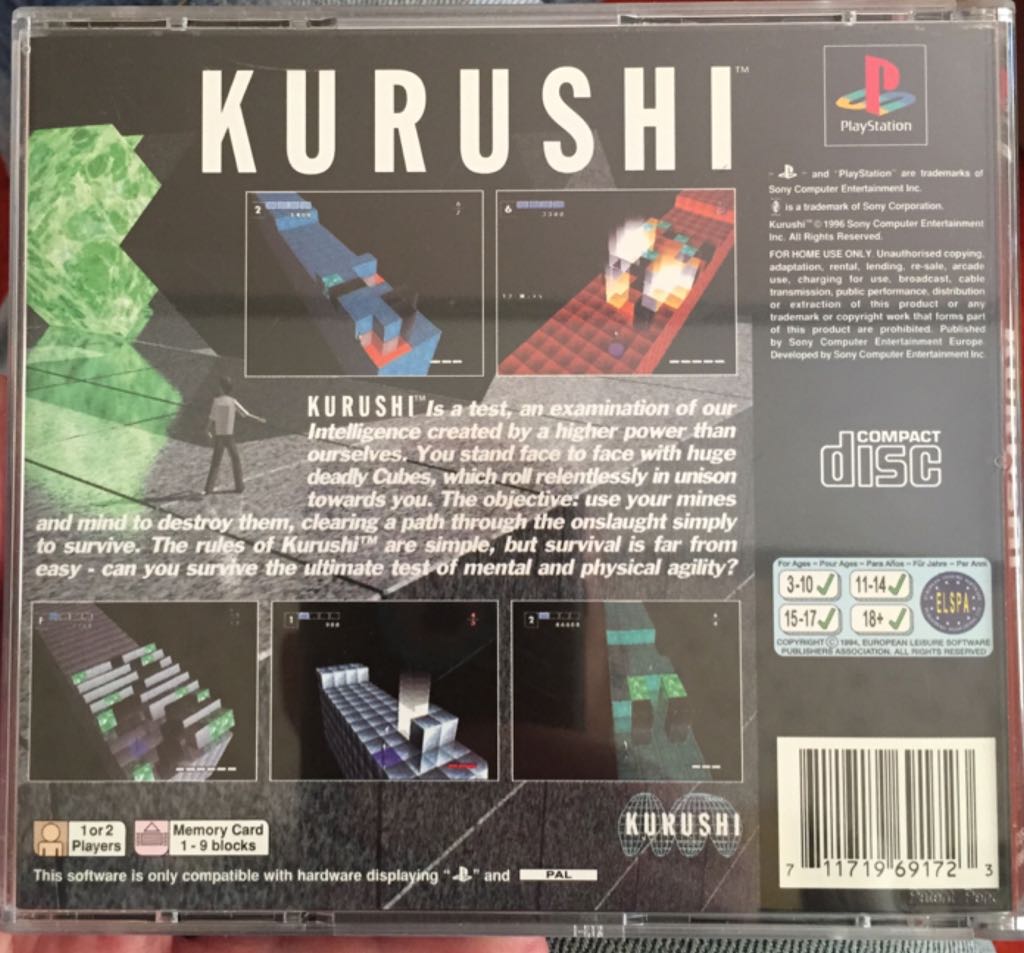 Kurushi - Sony PlayStation (2) video game collectible [Barcode 711719691723] - Main Image 2