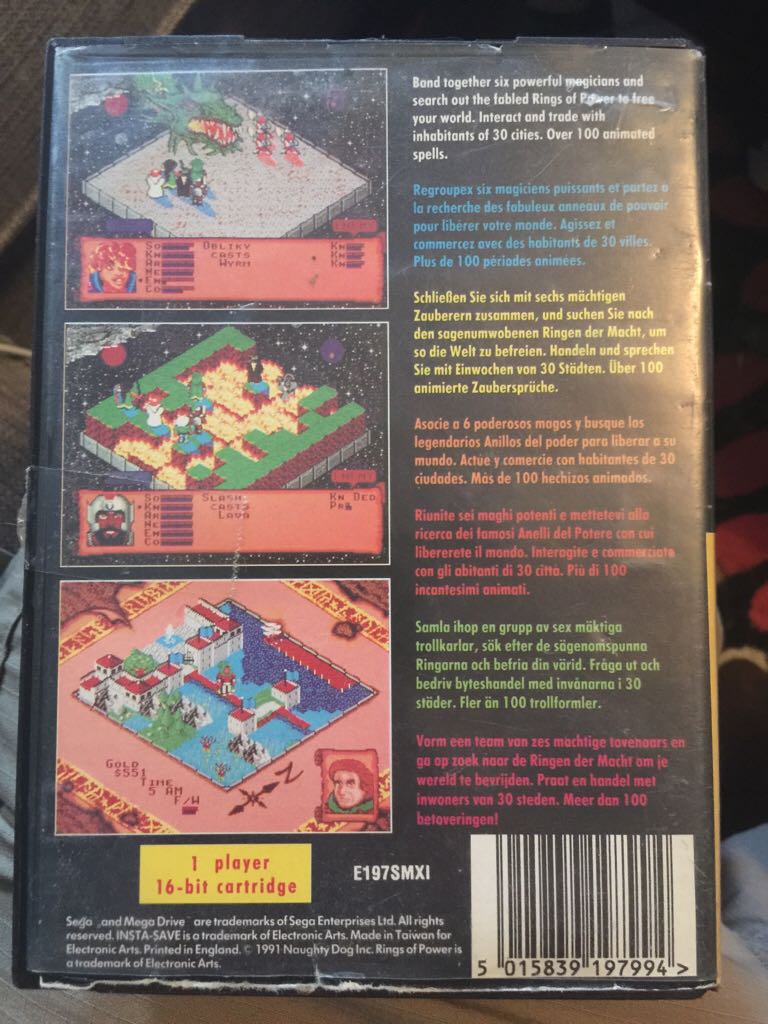 Rings of Power - Sega Mega Drive (Electronic Arts - 1) video game collectible [Barcode 5015839197994] - Main Image 2