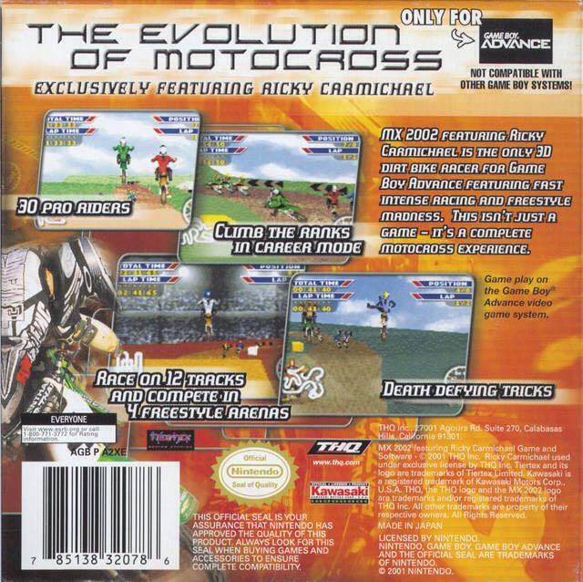MX2002 featuring Ricky Carmichael - Nintendo Game Boy Advance (GBA) video game collectible - Main Image 2
