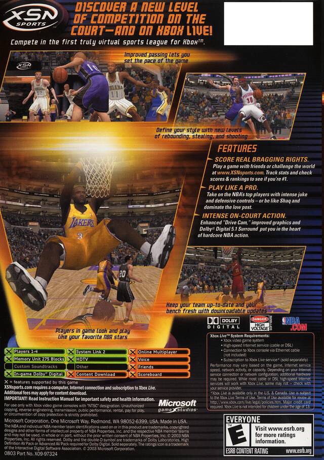 NBA Inside Drive 2004 - Microsoft Xbox (Microsoft Game Studios - 1-4) video game collectible [Barcode 805529493278] - Main Image 2