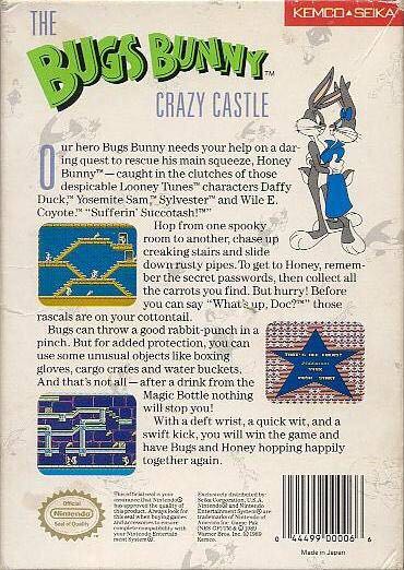 The Bugs Bunny Crazy Castle - Nintendo Entertainment System (NES) (Kemco-Seika - 1) video game collectible [Barcode 044499000066] - Main Image 2