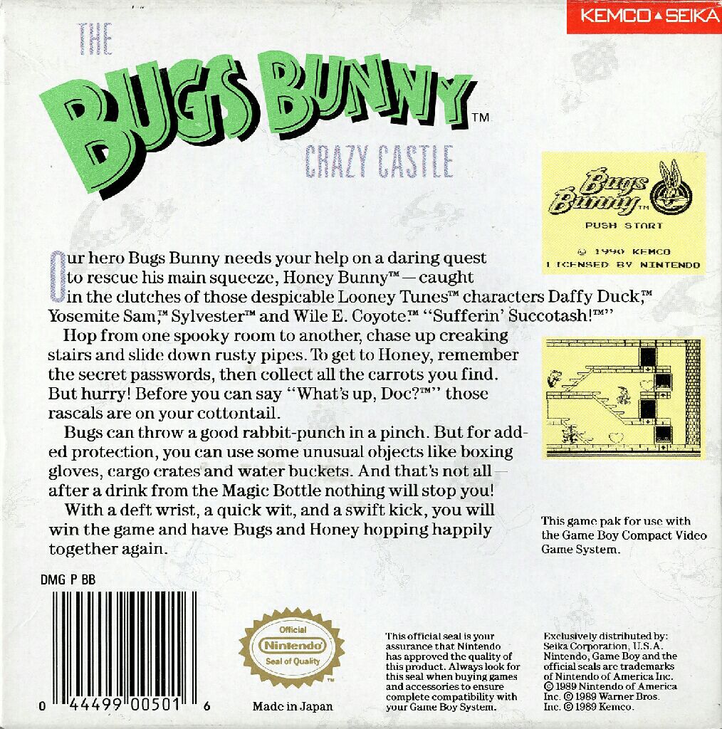 The Bugs Bunny Crazy Castle - Nintendo Game Boy video game collectible - Main Image 2