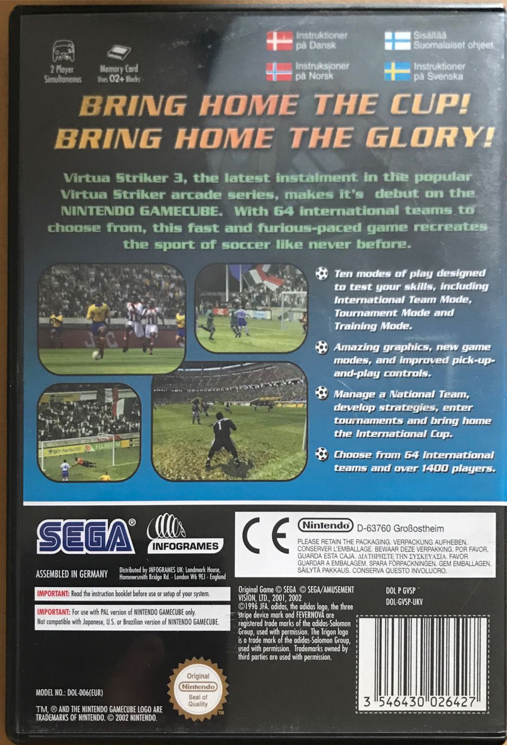 Virtua Stricker 3 Ver. 2002 - Nintendo GameCube (”Sega”) video game collectible [Barcode 3546430928585] - Main Image 2