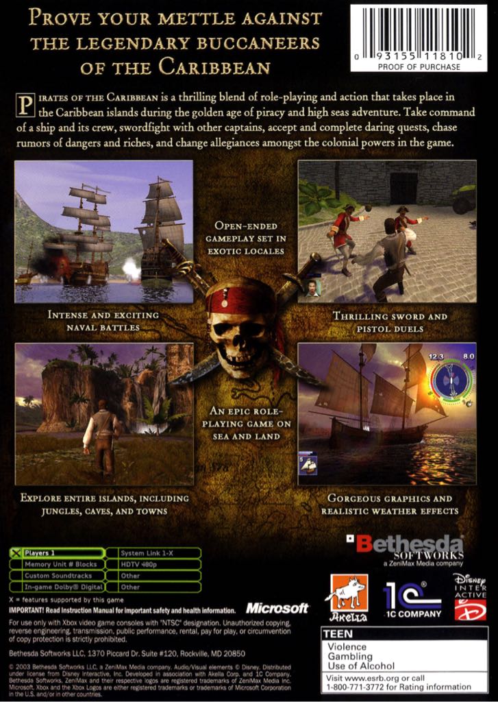 Pirates Of The Caribbean - Microsoft Xbox (Ubisoft) video game collectible [Barcode 3307210149084] - Main Image 2