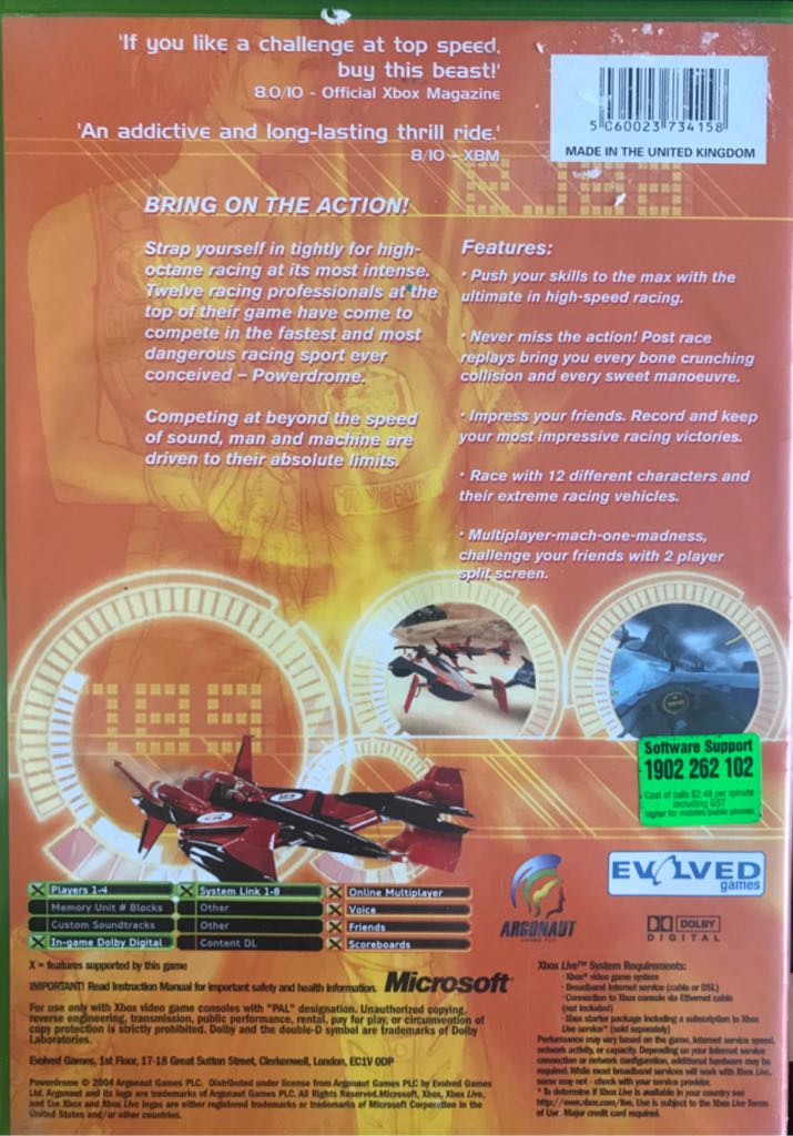 Powerdrome - Microsoft Xbox (Evolved Games - 1/4) video game collectible [Barcode 5060023734158] - Main Image 2
