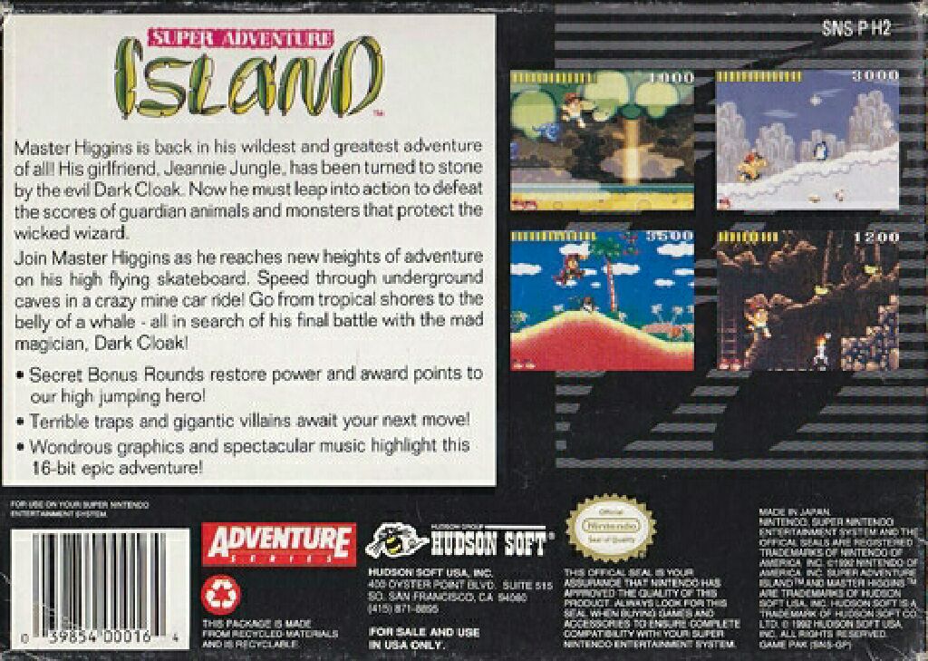 Super Adventure Island - Nintendo Super NES Classic (Hudson Soft - 1) video game collectible - Main Image 2