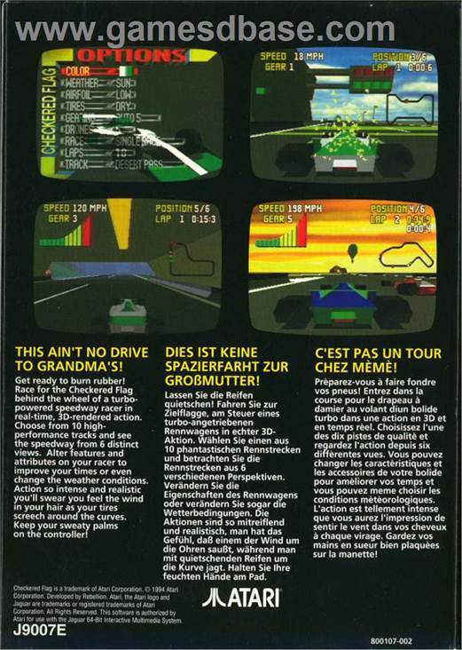 Checkered Flag - Atari Jaguar video game collectible - Main Image 2