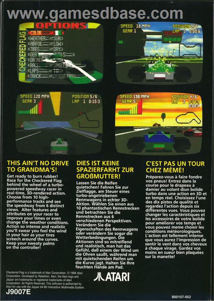Checkered Flag - Atari Jaguar video game collectible - Main Image 2