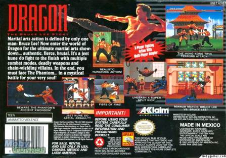 Dragon The Bruce Lee Story - Nintendo Super Nintendo Entertainment System (SNES) video game collectible - Main Image 2
