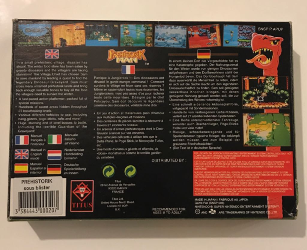 Prehistorik Man - Nintendo Super Nintendo Entertainment System (SNES) video game collectible - Main Image 2