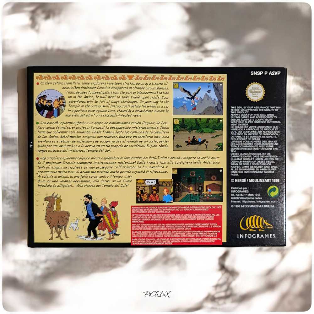 Tintin El Templo Del Sol - Nintendo Super Nintendo Entertainment System (SNES) video game collectible - Main Image 4