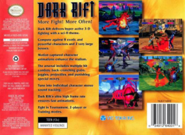 Dark Rift - Nintendo 64 (N64) (Vic Tokai, Inc. - 1-2) video game collectible [Barcode 034912640016] - Main Image 2