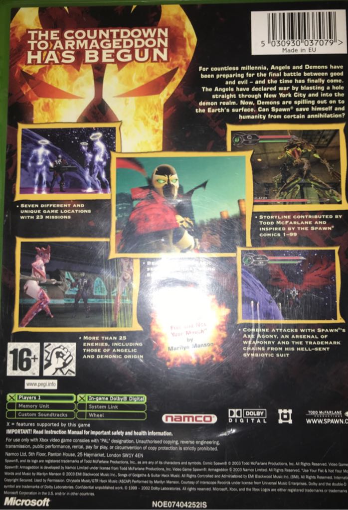 Spawn Armageddon - Microsoft Xbox (Namco - 1) video game collectible [Barcode 5030930037079] - Main Image 2