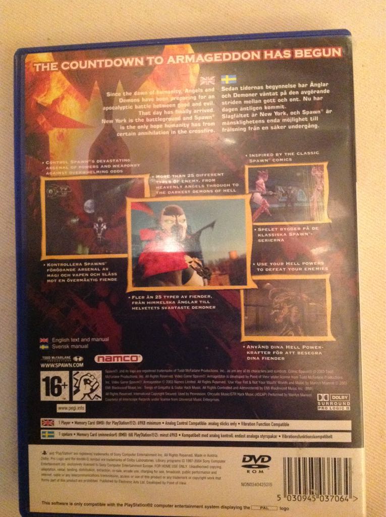 Spawn Armageddon - Sony PlayStation 2 (PS2) video game collectible [Barcode 5030945037064] - Main Image 2