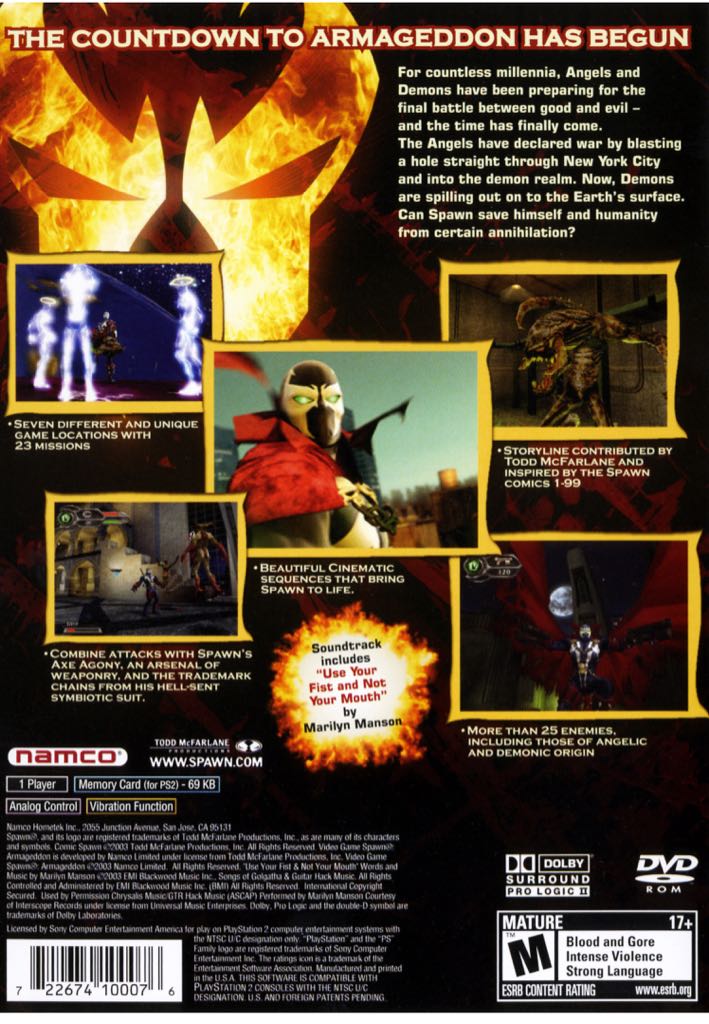 Spawn Armageddon - Sony PlayStation 2 (PS2) (Namco - 1) video game collectible - Main Image 2