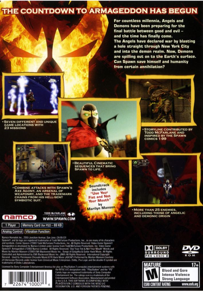 Spawn: Armageddon - Sony PlayStation 2 (PS2) (Namco - 1) video game collectible - Main Image 2