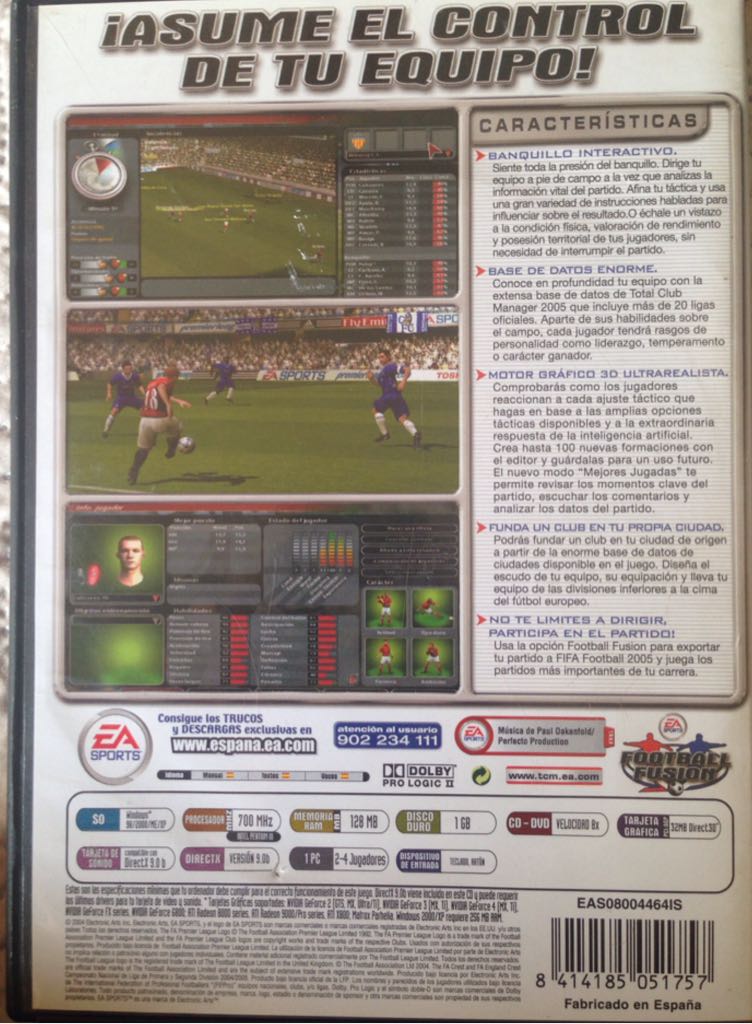 Total Club Manager 2005 - PC ((EA) Electronic Arts - 1-4) video game collectible [Barcode 8414185051757] - Main Image 2