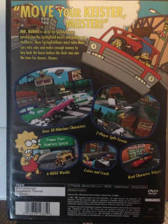 The Simpsons: Road Rage - Sony PlayStation 2 (PS2) (Electronic Arts/EA Games - 1) video game collectible [Barcode 014633143850] - Main Image 2