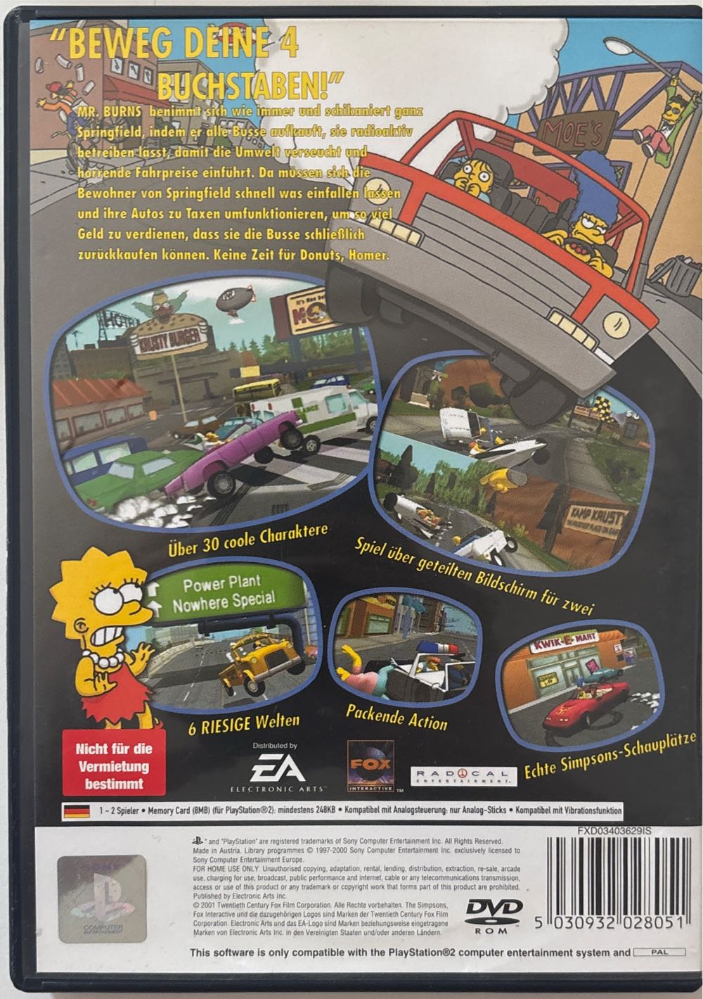The Simpsons: Road Rage - Sony PlayStation 2 (PS2) (2) video game collectible [Barcode 5030932028051] - Main Image 2