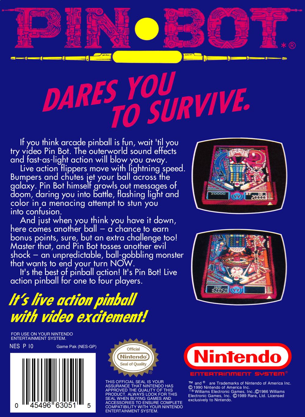 Pin Bot - Nintendo Entertainment System (NES) video game collectible - Main Image 2