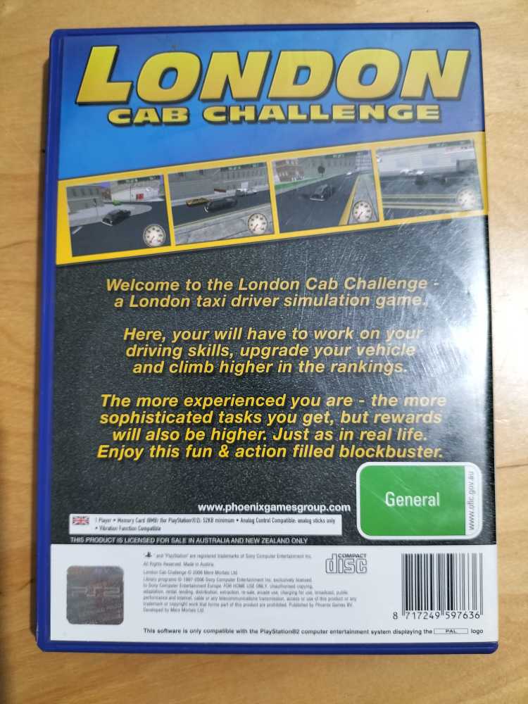 London Cab Challenge - Sony PlayStation 2 (PS2) (Pheonix Games group - 1) video game collectible [Barcode 8717249597636] - Main Image 2