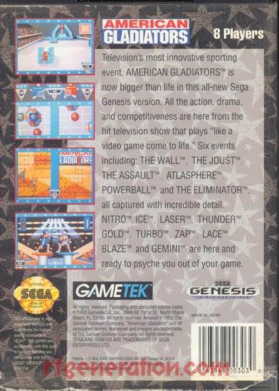 American Gladiators - Sega Genesis (Mega Drive) (GameTek - 2) video game collectible [Barcode 043948003030] - Main Image 2