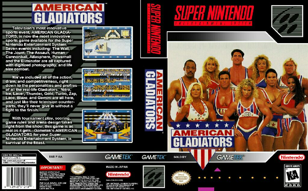 American Gladiators - Nintendo Super Nintendo Entertainment System (SNES) (Gametek Inc) video game collectible - Main Image 2